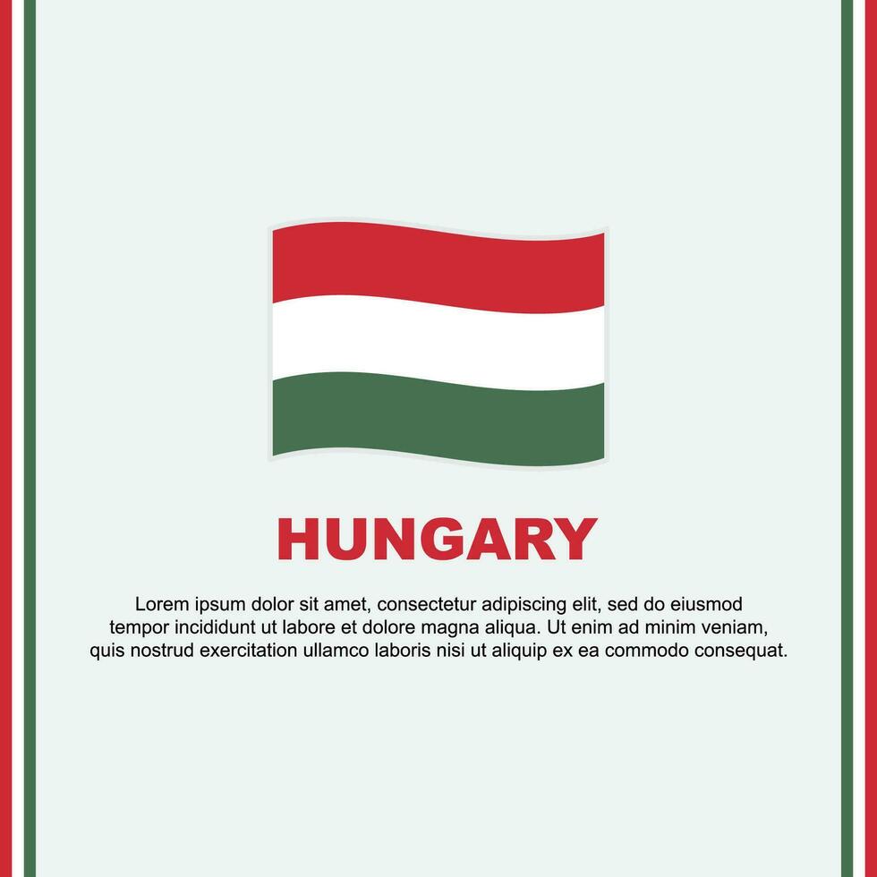 Hongarije vlag achtergrond ontwerp sjabloon. Hongarije onafhankelijkheid dag banier sociaal media na. Hongarije tekenfilm vector
