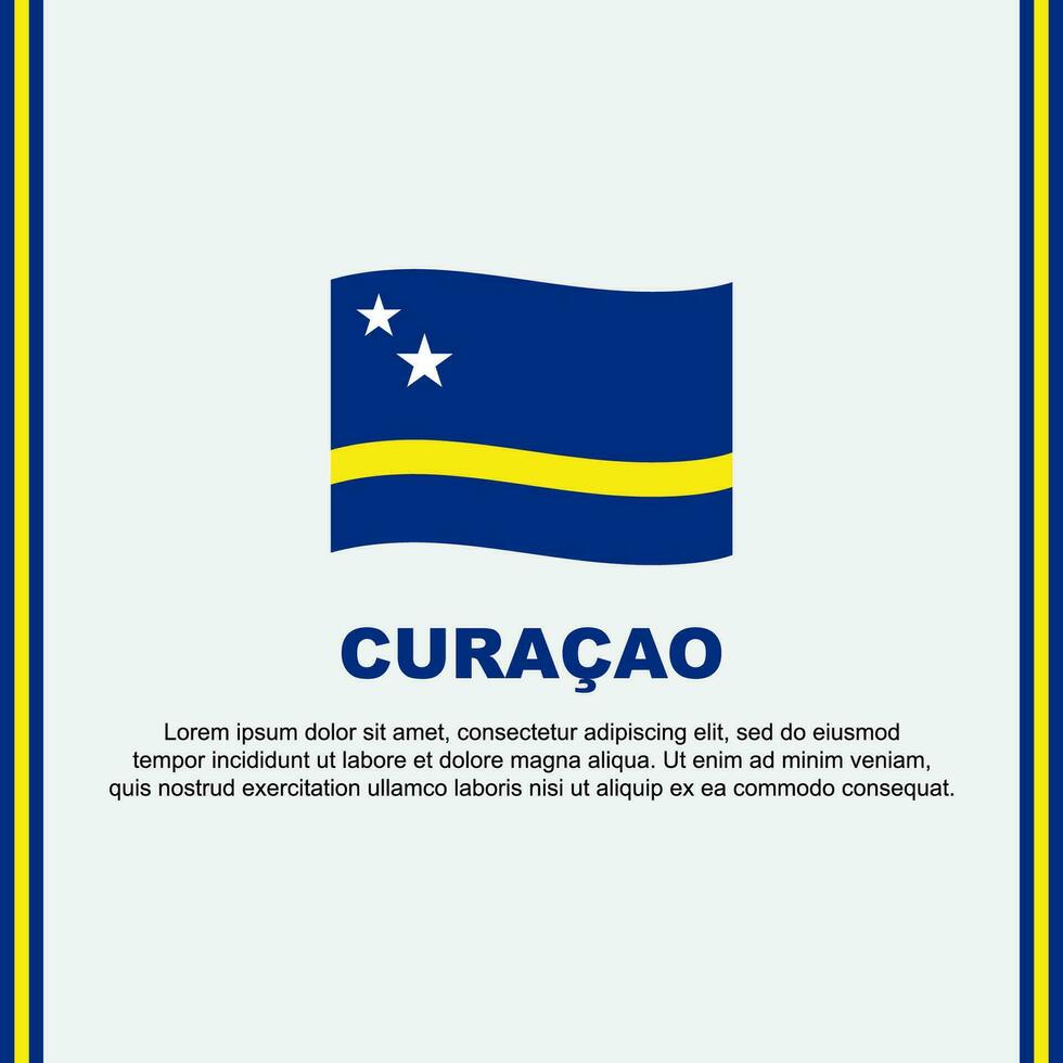 Curacao vlag achtergrond ontwerp sjabloon. Curacao onafhankelijkheid dag banier sociaal media na. Curacao tekenfilm vector