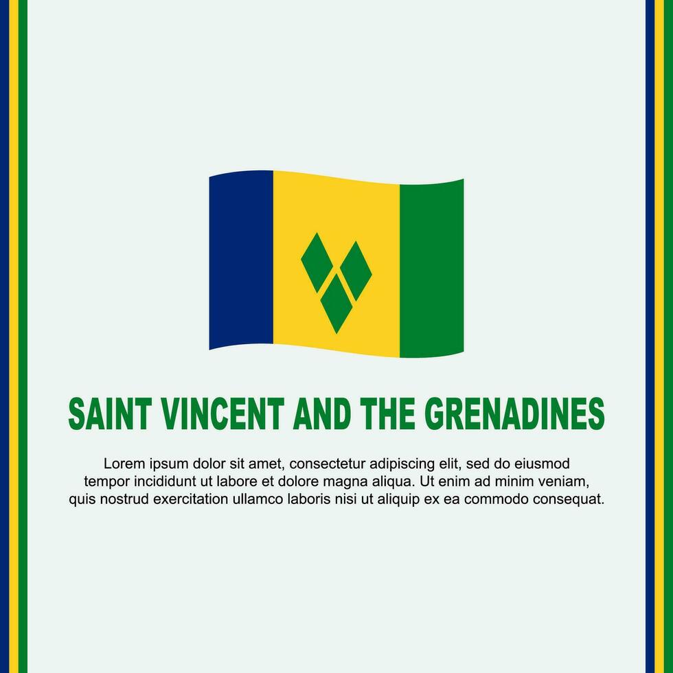 heilige vincent en de grenadines vlag achtergrond ontwerp sjabloon. heilige vincent en de grenadines onafhankelijkheid dag banier sociaal media na. tekenfilm vector