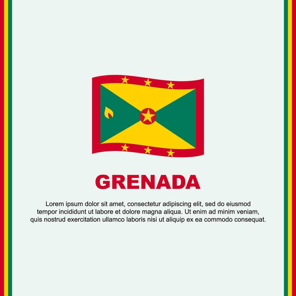 Grenada vlag achtergrond ontwerp sjabloon. Grenada onafhankelijkheid dag banier sociaal media na. Grenada tekenfilm vector