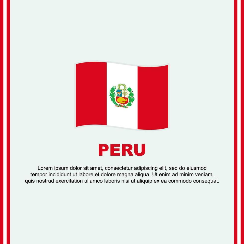 Peru vlag achtergrond ontwerp sjabloon. Peru onafhankelijkheid dag banier sociaal media na. tekenfilm vector