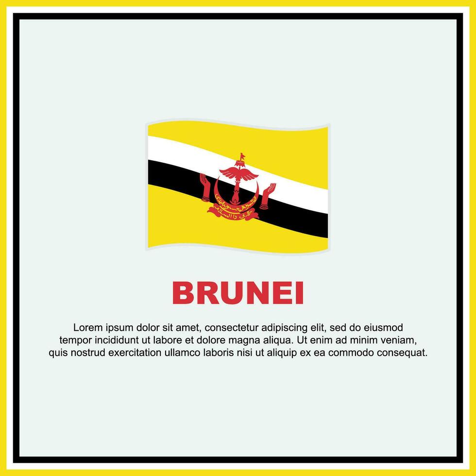 Brunei vlag achtergrond ontwerp sjabloon. Brunei onafhankelijkheid dag banier sociaal media na. Brunei banier vector