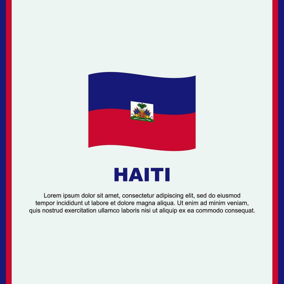 Haïti vlag achtergrond ontwerp sjabloon. Haïti onafhankelijkheid dag banier sociaal media na. Haïti tekenfilm vector