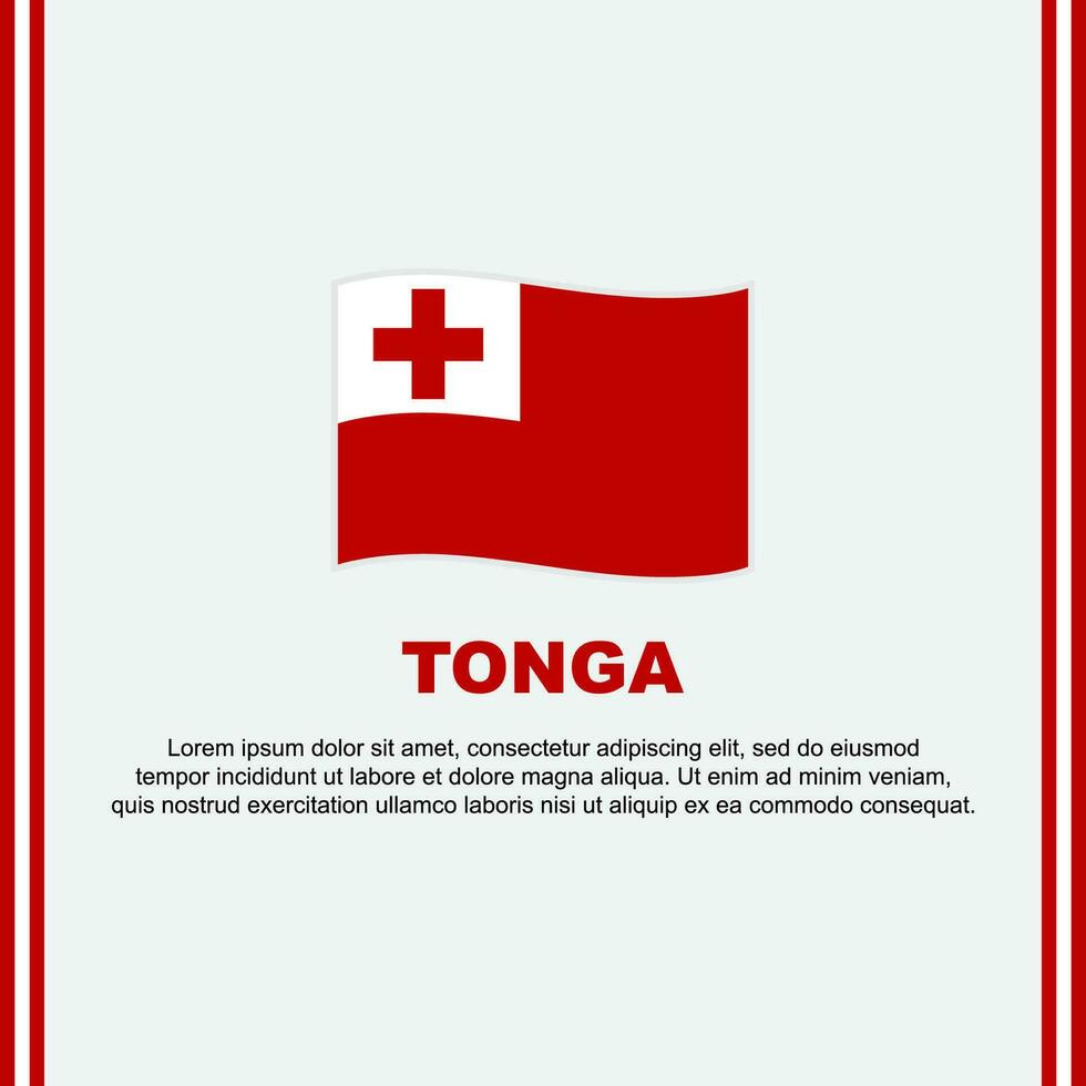 Tonga vlag achtergrond ontwerp sjabloon. Tonga onafhankelijkheid dag banier sociaal media na. Tonga tekenfilm vector
