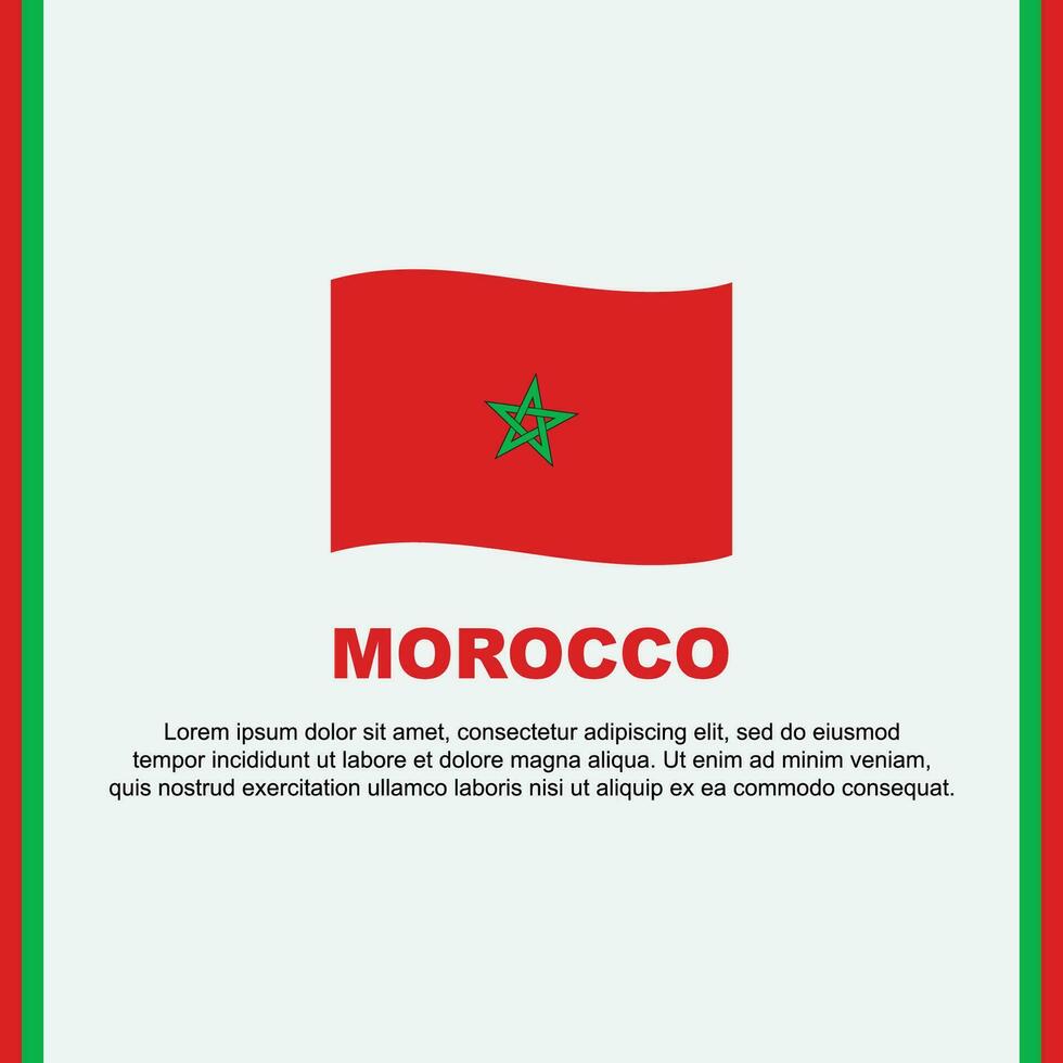 Marokko vlag achtergrond ontwerp sjabloon. Marokko onafhankelijkheid dag banier sociaal media na. Marokko tekenfilm vector