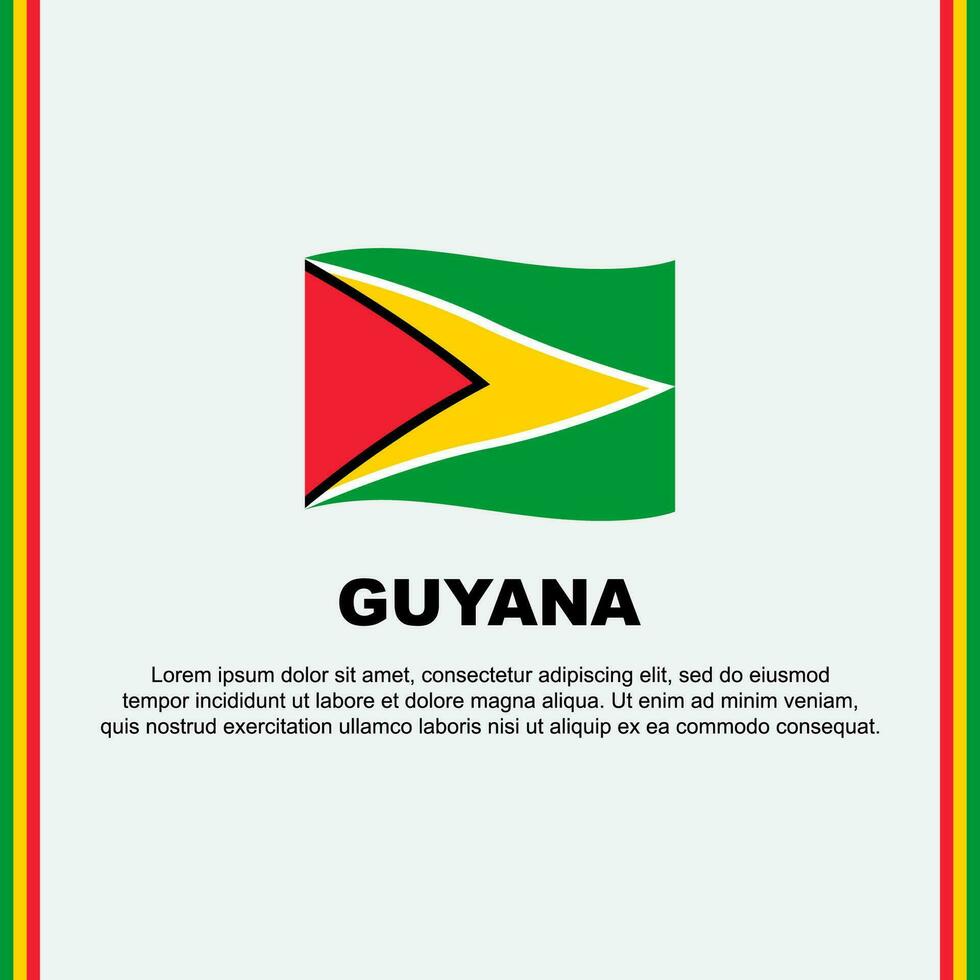 Guyana vlag achtergrond ontwerp sjabloon. Guyana onafhankelijkheid dag banier sociaal media na. Guyana tekenfilm vector