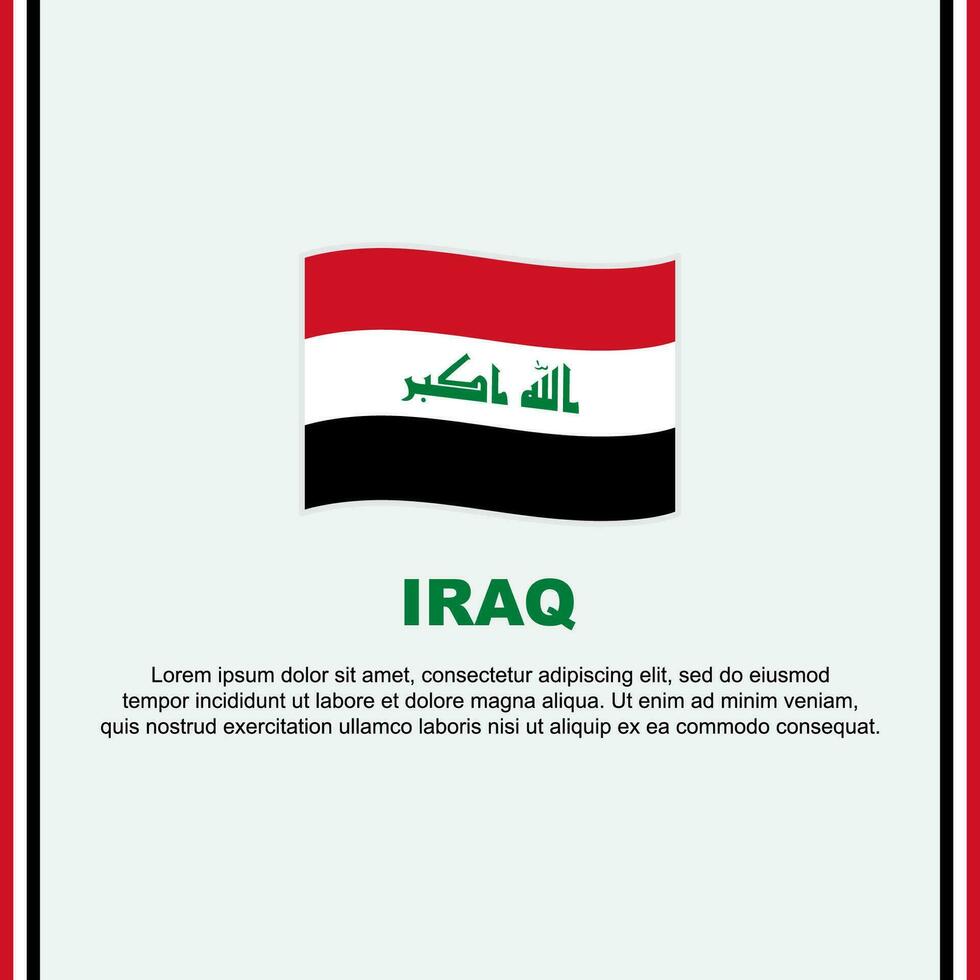 Irak vlag achtergrond ontwerp sjabloon. Irak onafhankelijkheid dag banier sociaal media na. Irak tekenfilm vector