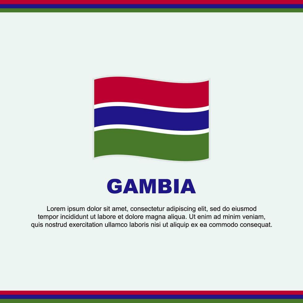 Gambia vlag achtergrond ontwerp sjabloon. Gambia onafhankelijkheid dag banier sociaal media na. Gambia ontwerp vector