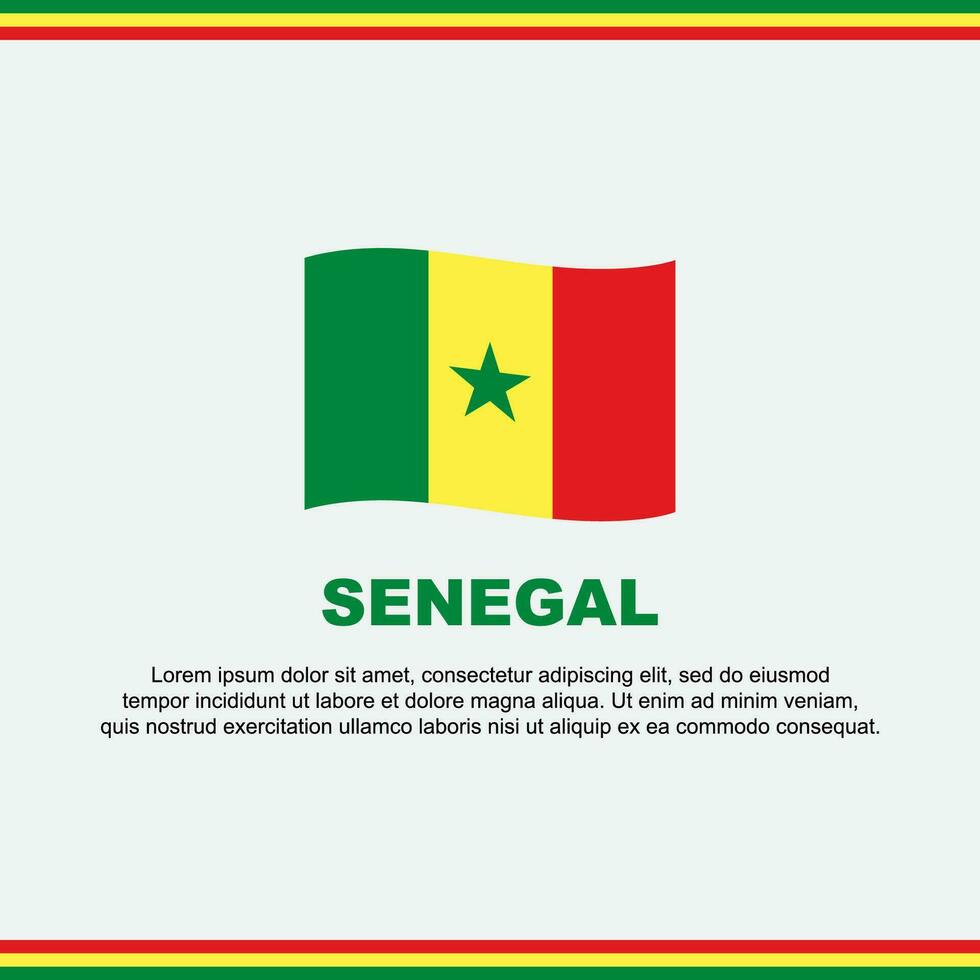 Senegal vlag achtergrond ontwerp sjabloon. Senegal onafhankelijkheid dag banier sociaal media na. Senegal ontwerp vector