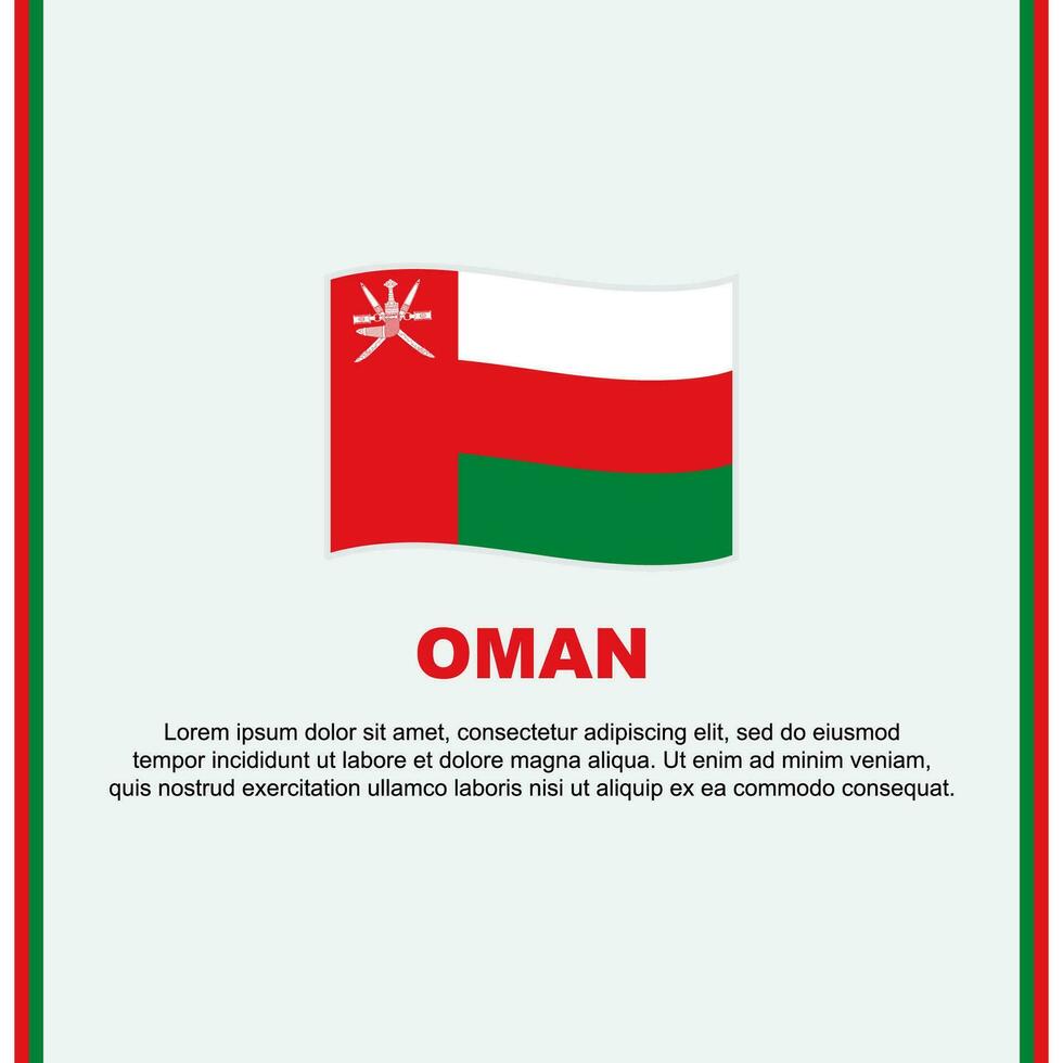 Oman vlag achtergrond ontwerp sjabloon. Oman onafhankelijkheid dag banier sociaal media na. Oman tekenfilm vector