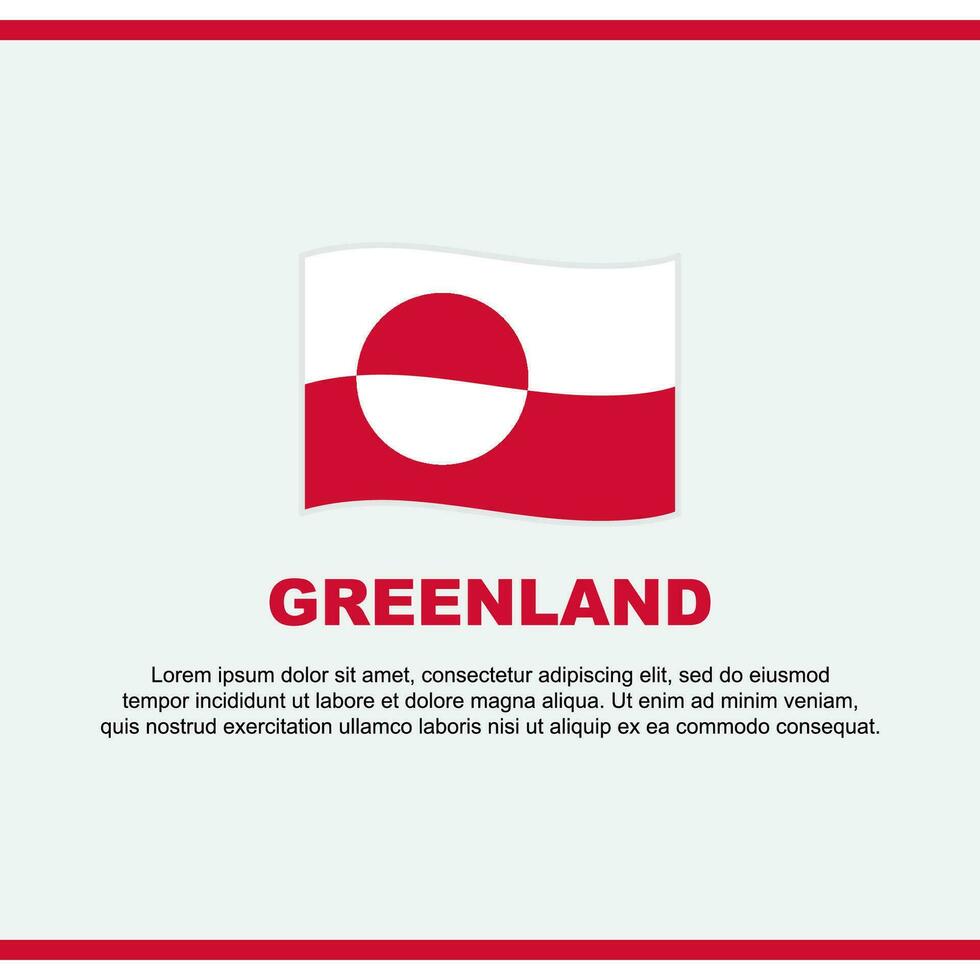 Groenland vlag achtergrond ontwerp sjabloon. Groenland onafhankelijkheid dag banier sociaal media na. Groenland ontwerp vector