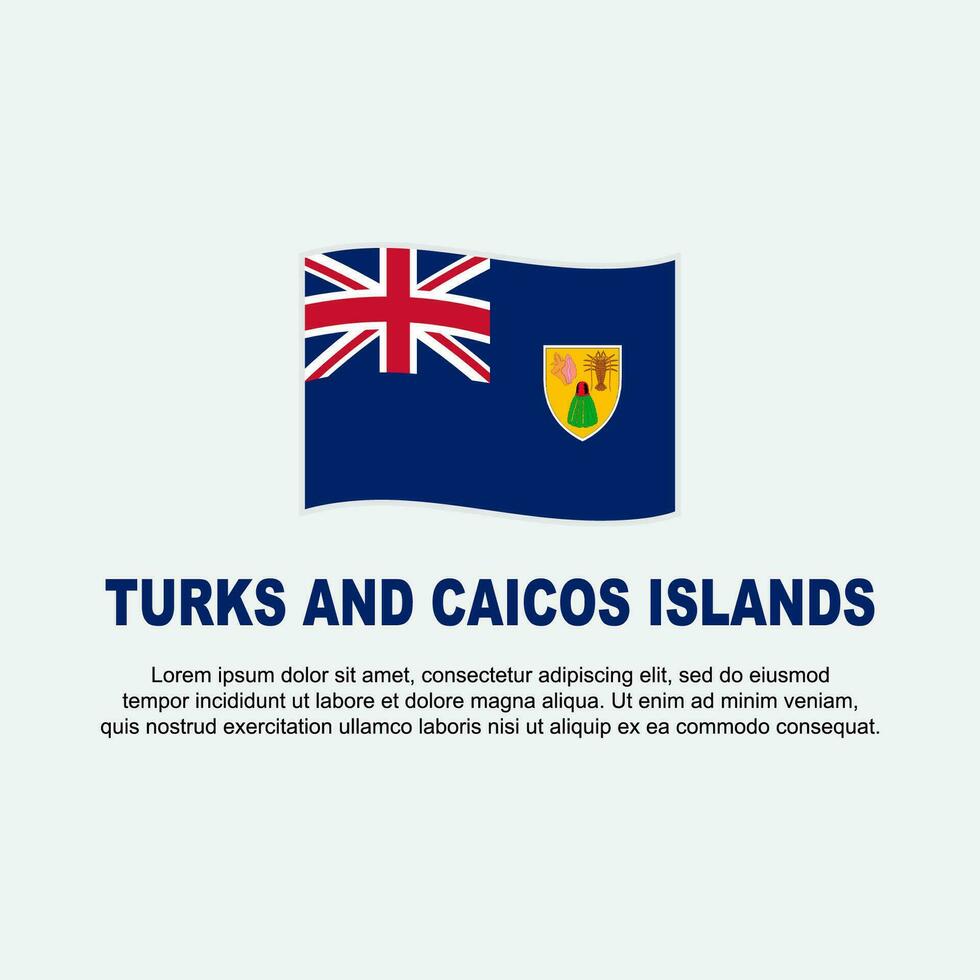 turken en caicos eilanden vlag achtergrond ontwerp sjabloon. turken en caicos eilanden onafhankelijkheid dag banier sociaal media na. achtergrond vector