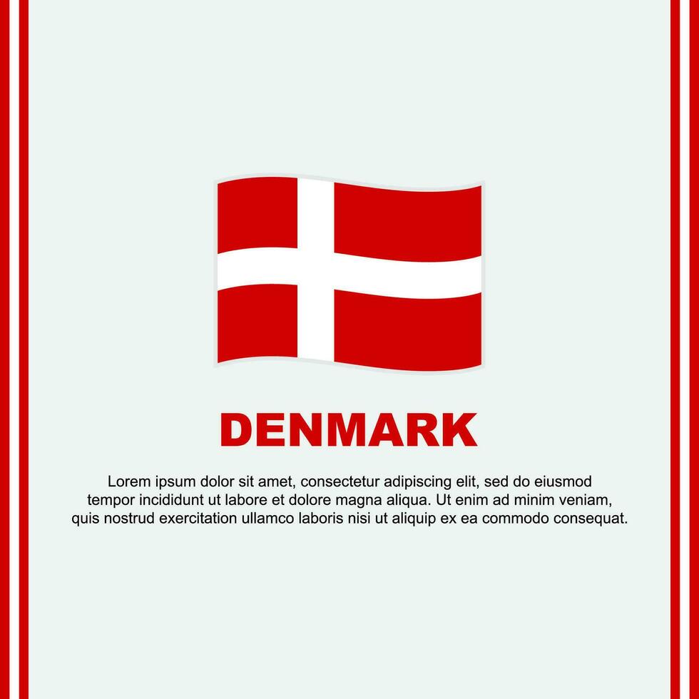 Denemarken vlag achtergrond ontwerp sjabloon. Denemarken onafhankelijkheid dag banier sociaal media na. Denemarken tekenfilm vector