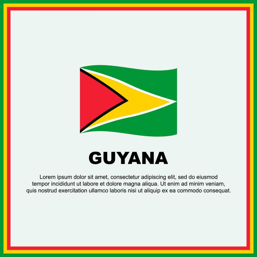 Guyana vlag achtergrond ontwerp sjabloon. Guyana onafhankelijkheid dag banier sociaal media na. Guyana banier vector