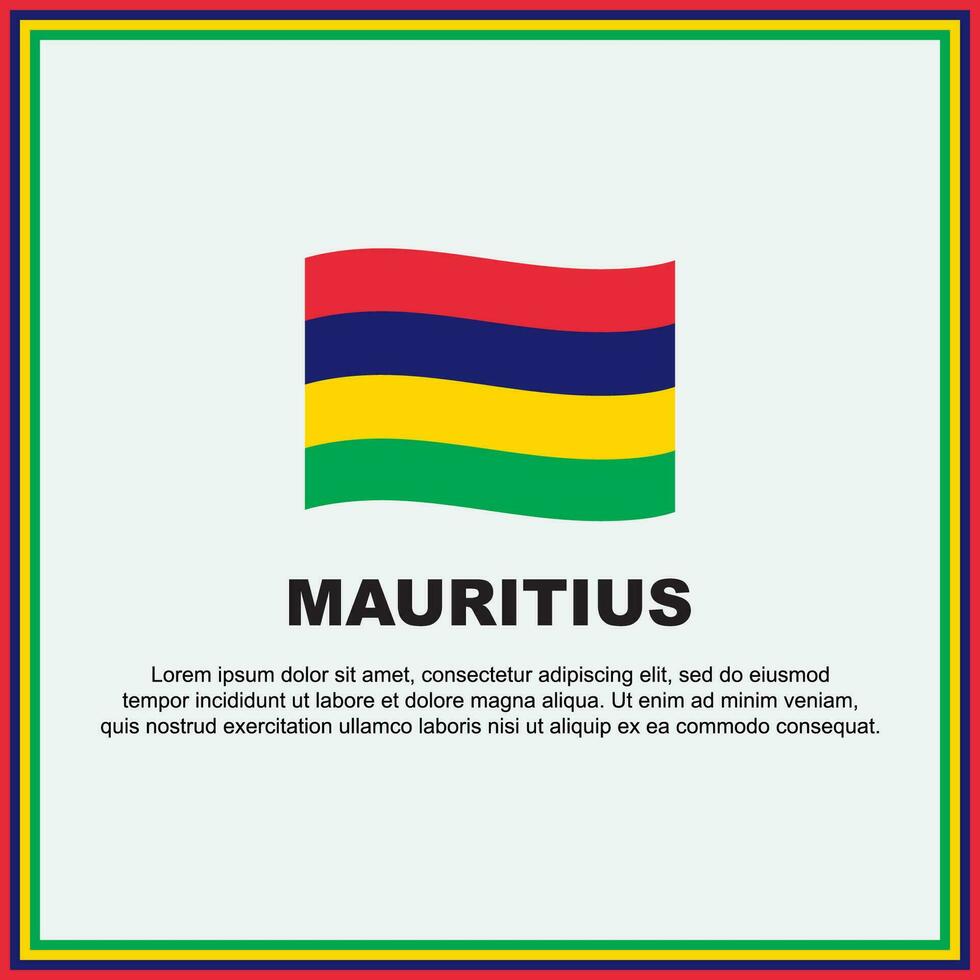 Mauritius vlag achtergrond ontwerp sjabloon. Mauritius onafhankelijkheid dag banier sociaal media na. Mauritius banier vector