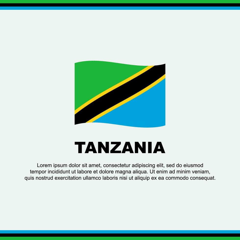 Tanzania vlag achtergrond ontwerp sjabloon. Tanzania onafhankelijkheid dag banier sociaal media na. Tanzania ontwerp vector