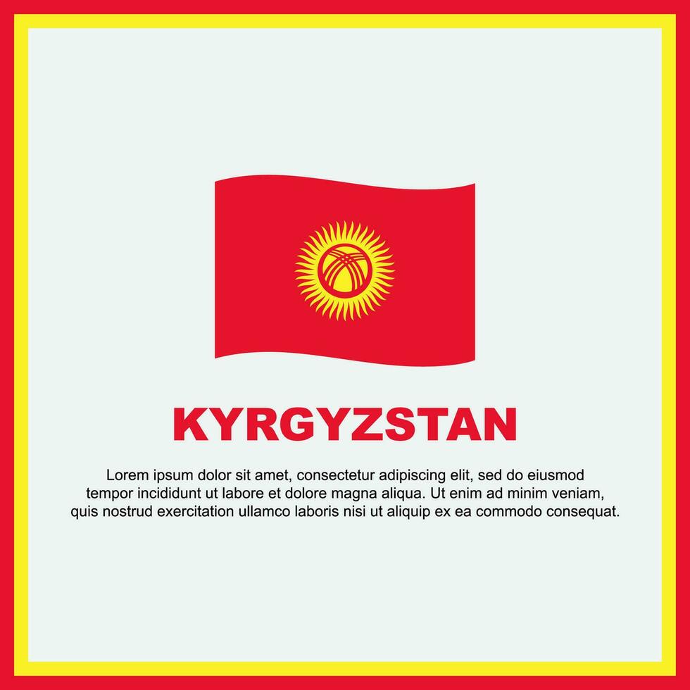 Kirgizië vlag achtergrond ontwerp sjabloon. Kirgizië onafhankelijkheid dag banier sociaal media na. Kirgizië banier vector