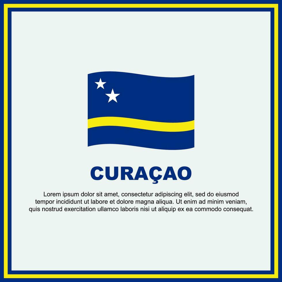 Curacao vlag achtergrond ontwerp sjabloon. Curacao onafhankelijkheid dag banier sociaal media na. Curacao banier vector