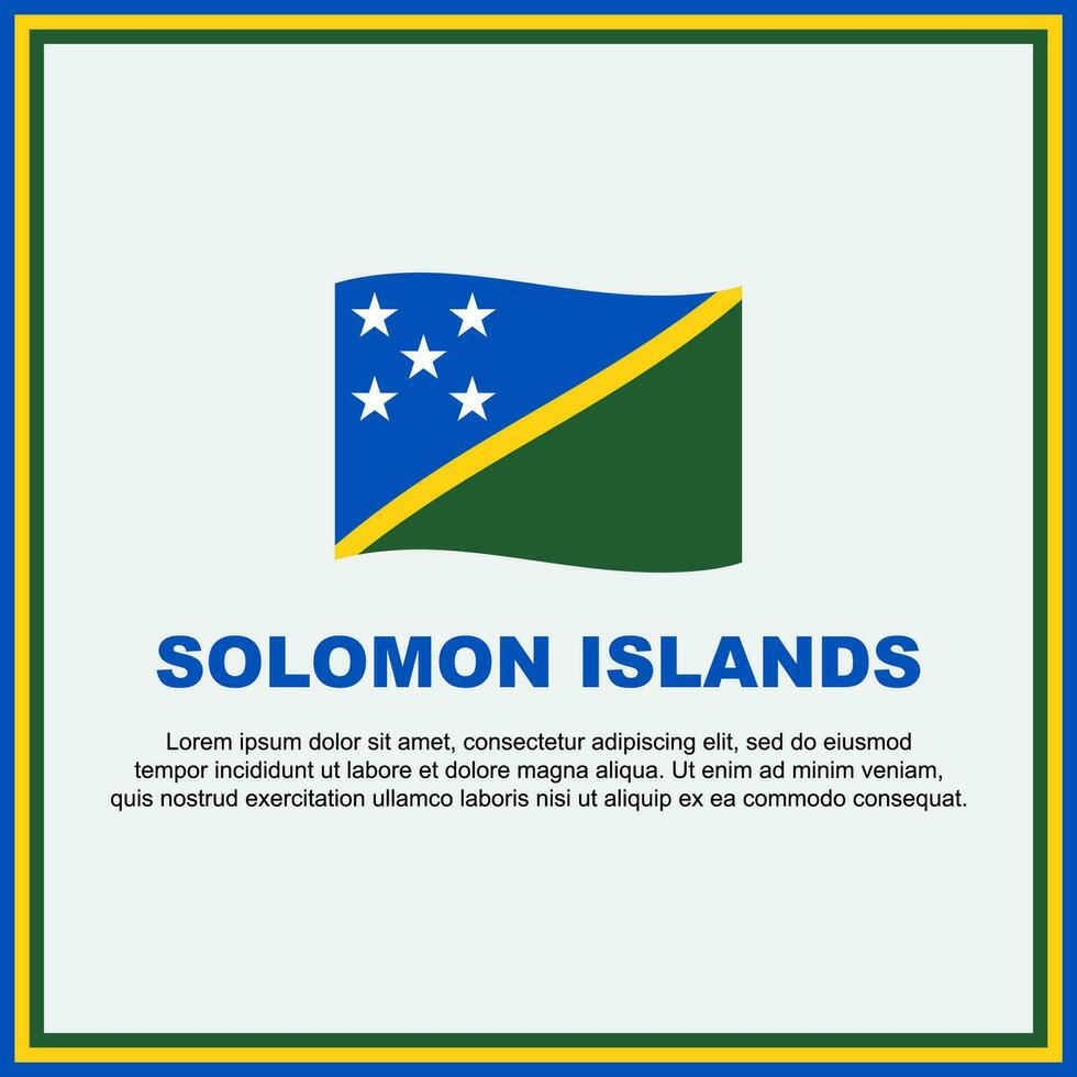 Solomon eilanden vlag achtergrond ontwerp sjabloon. Solomon eilanden onafhankelijkheid dag banier sociaal media na. Solomon eilanden banier vector