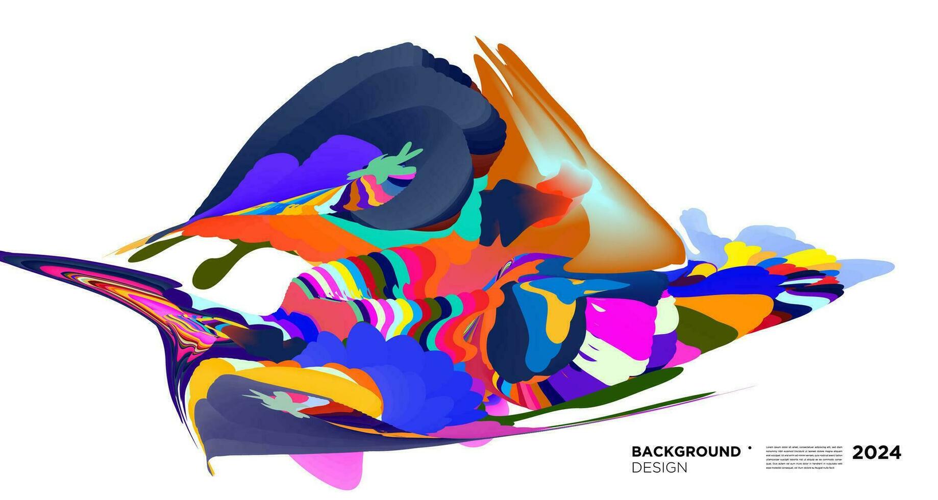 kleurrijk abstract vloeistof vorm voor digitaal web banier ontwerp achtergrond sjabloon 2024 vector