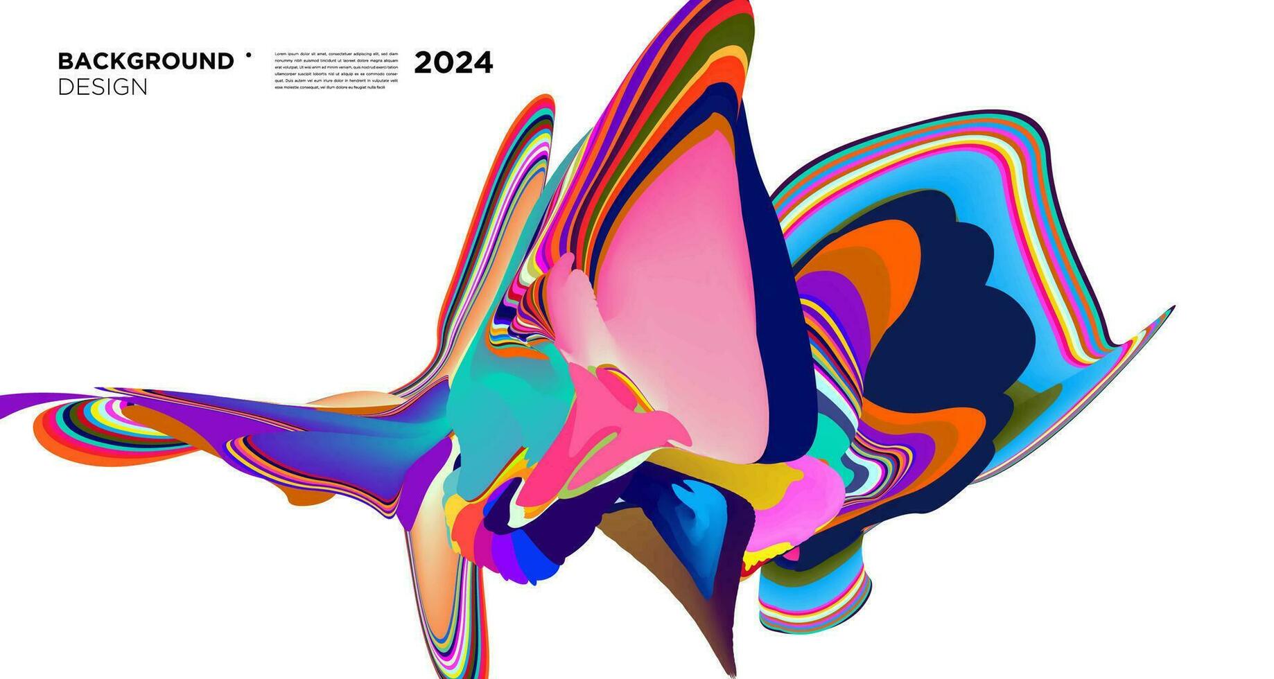 kleurrijk abstract vloeistof vorm voor digitaal web banier ontwerp achtergrond sjabloon 2024 vector