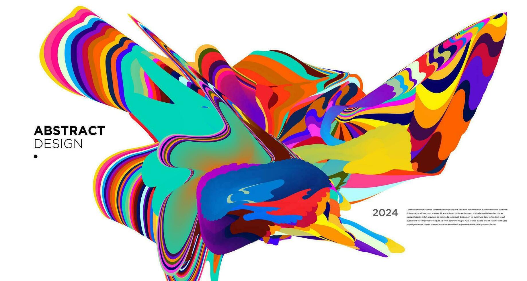 vector kleurrijk abstract psychedelisch vloeistof en vloeistof achtergrond patroon 2024