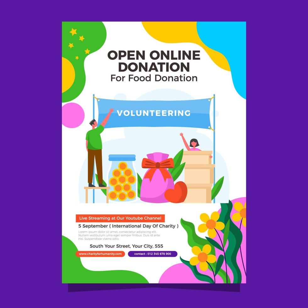 online donatieposter voor humanitaire dag vector