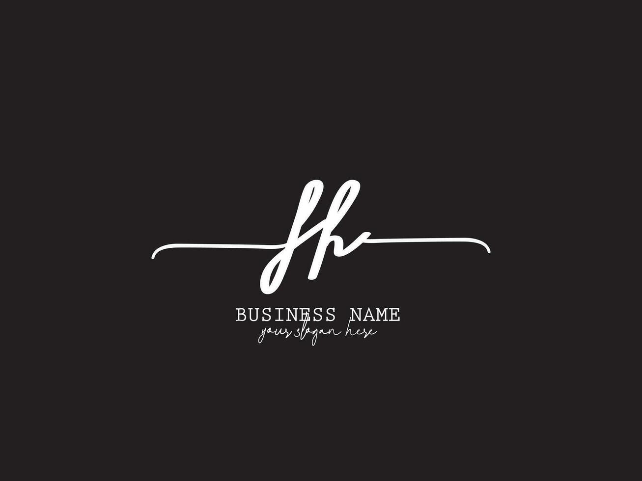 vrouwelijk typografie fh logo branding, luxe fh handtekening brief logo voor uw bloemen winkel vector