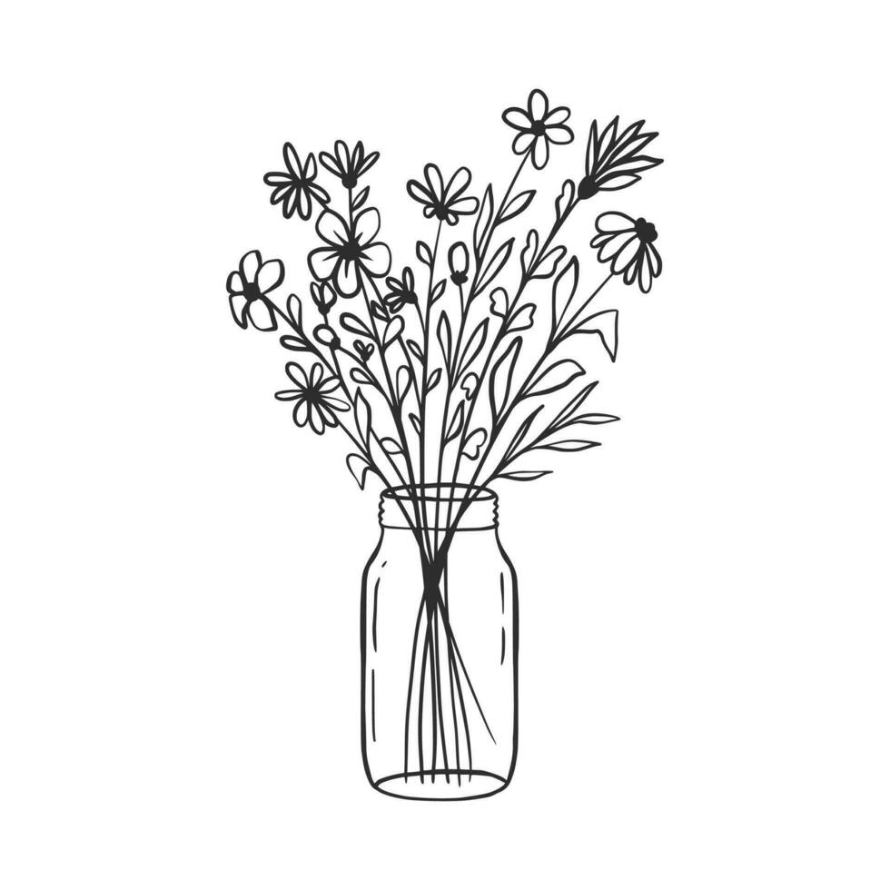 wilde bloemen clip art voor bruiloft uitnodiging vector