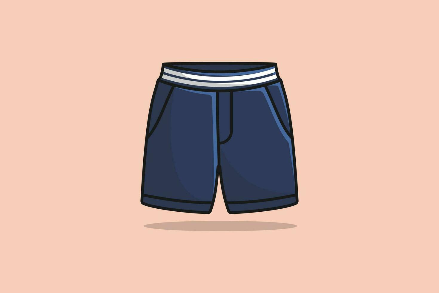 mannen sport- en zwemmen shorts met compressie leggings binnenste strak shorts vector illustratie. mode voorwerpen icoon concept. jongens zwemmen kort slipje vector ontwerp met schaduw.