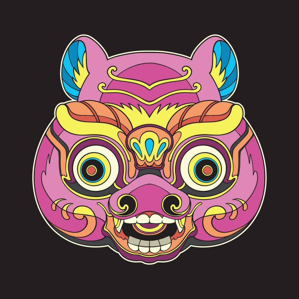 schattig barong masker varken vector kunst