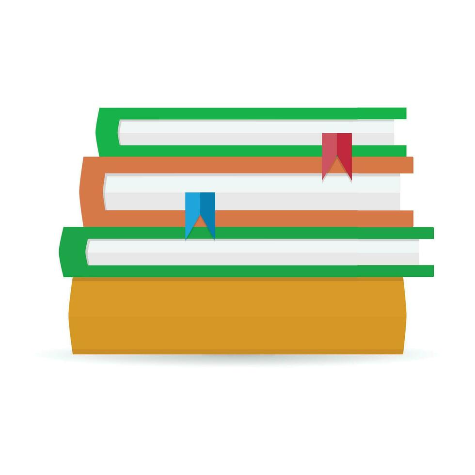 stack van boeken vlak. stack van boeken geïsoleerd, boek stapel voor lezing, vector illustratie