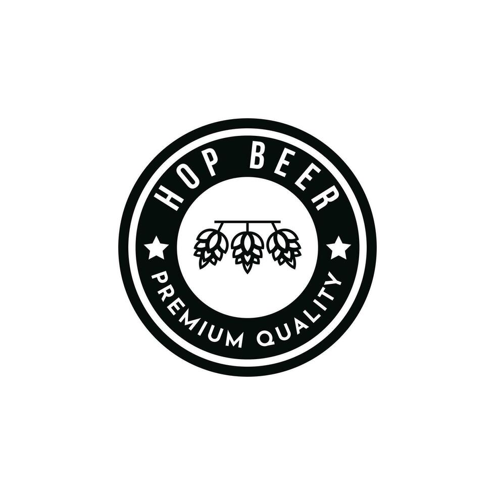 hop bier etiket logo ontwerp ideeën vector