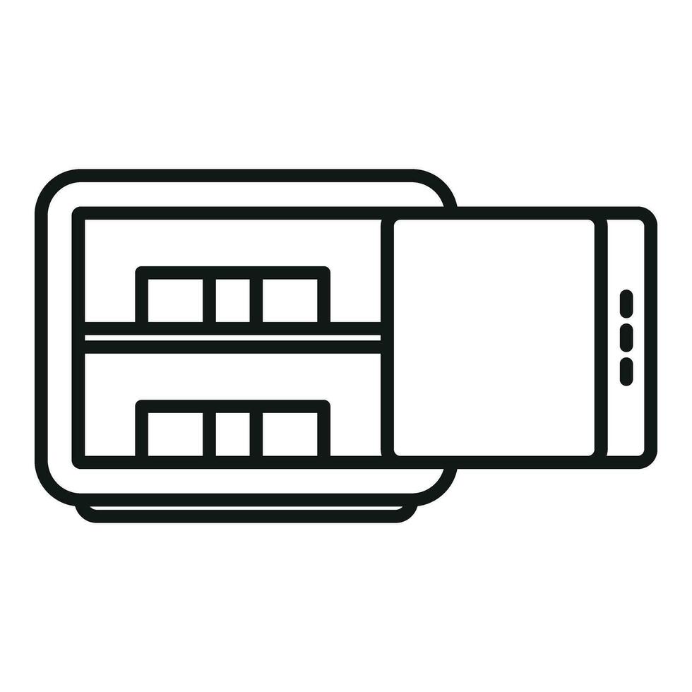 kantoor Open geld veilig icoon schets vector. valuta stack vector