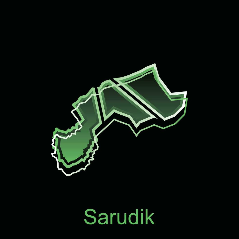 kaart stad van sarudik, borders voor uw infografisch. vector illustratie ontwerp sjabloon