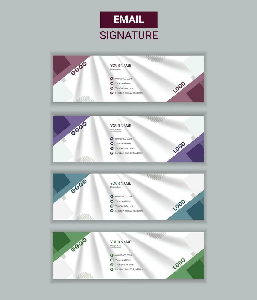 e-mailhandtekening ontwerp vector