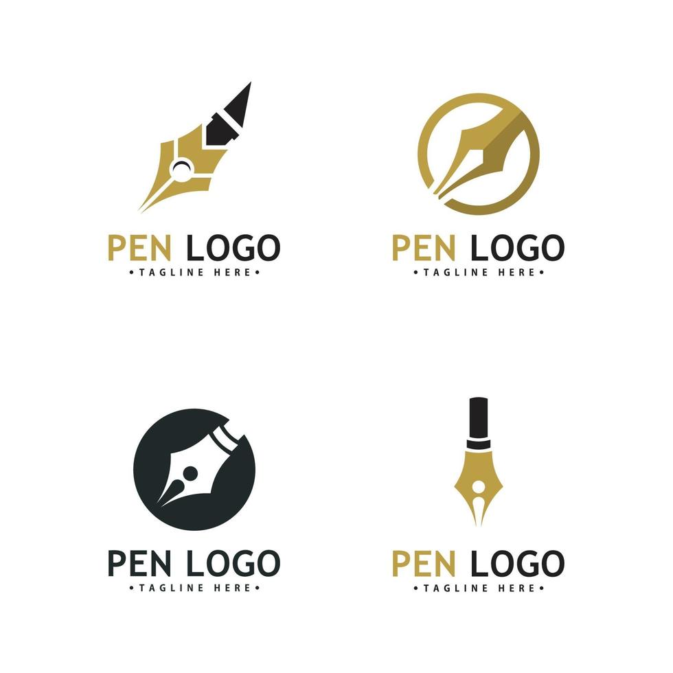 pen logo pictogrammalplaatje. identiteit van de schrijver van het bedrijf vector