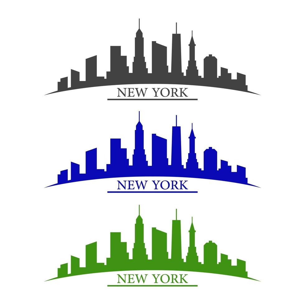 skyline van new york geïllustreerd op witte achtergrond vector