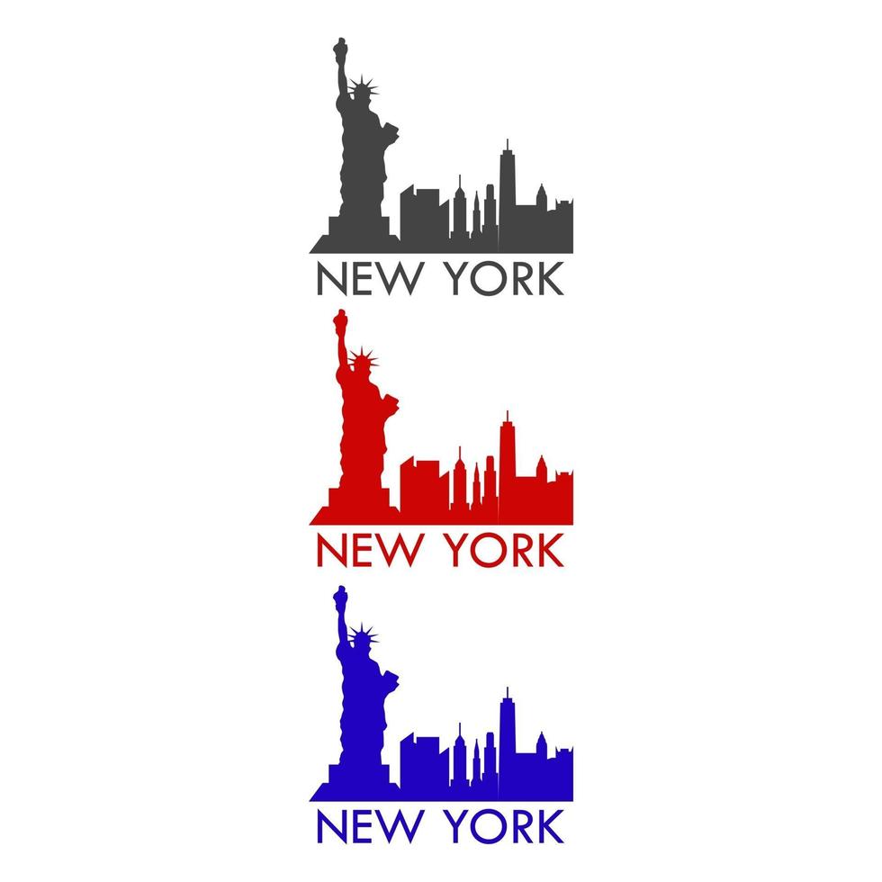 skyline van new york geïllustreerd op witte achtergrond vector