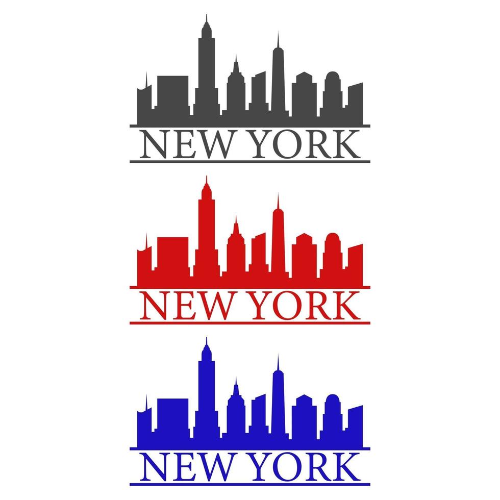 skyline van new york geïllustreerd op witte achtergrond vector