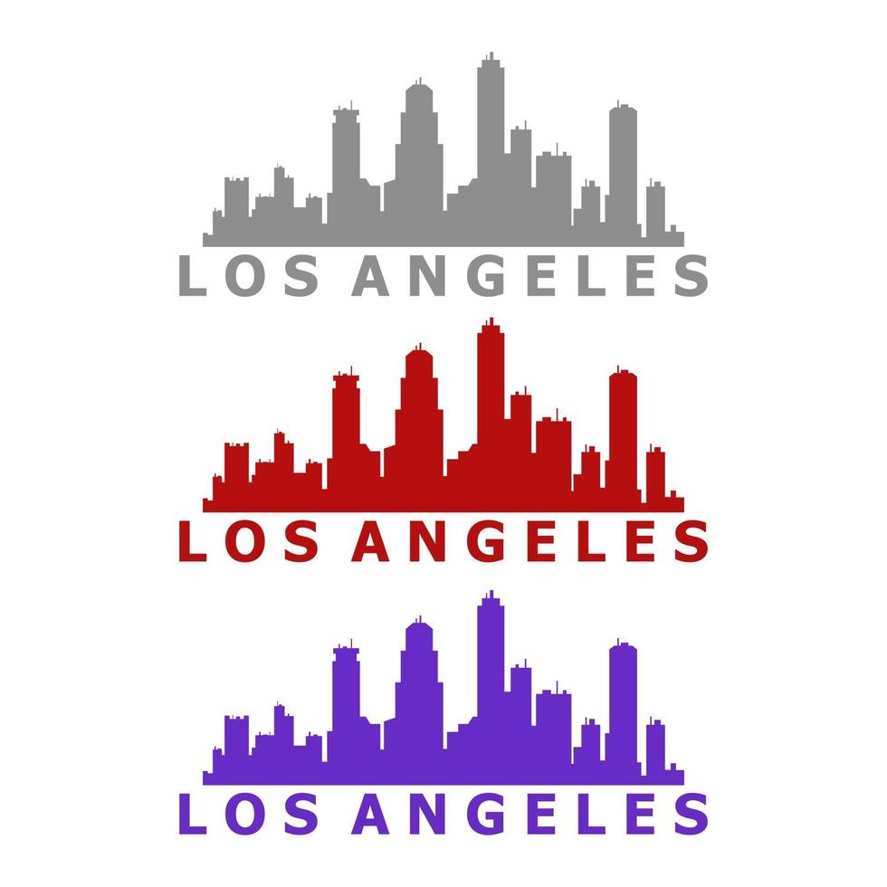 skyline van los angeles geïllustreerd op witte achtergrond vector