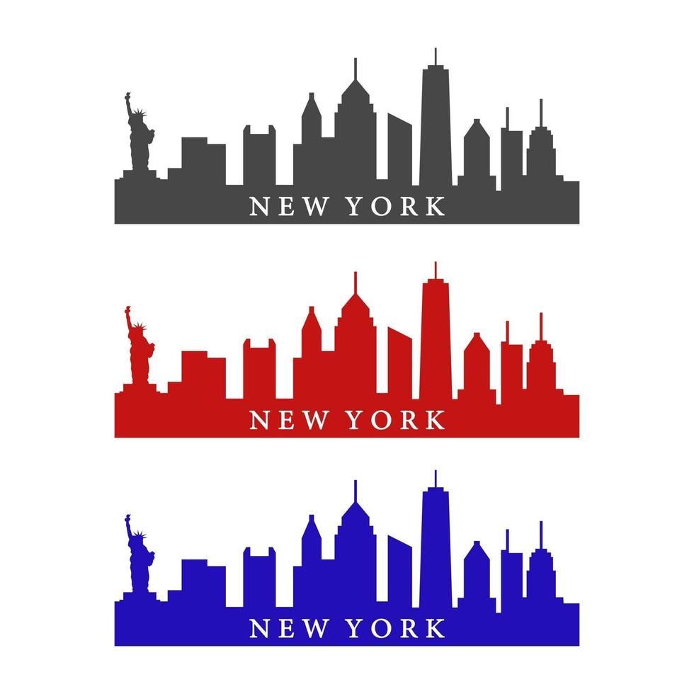 skyline van new york geïllustreerd op een witte achtergrond vector