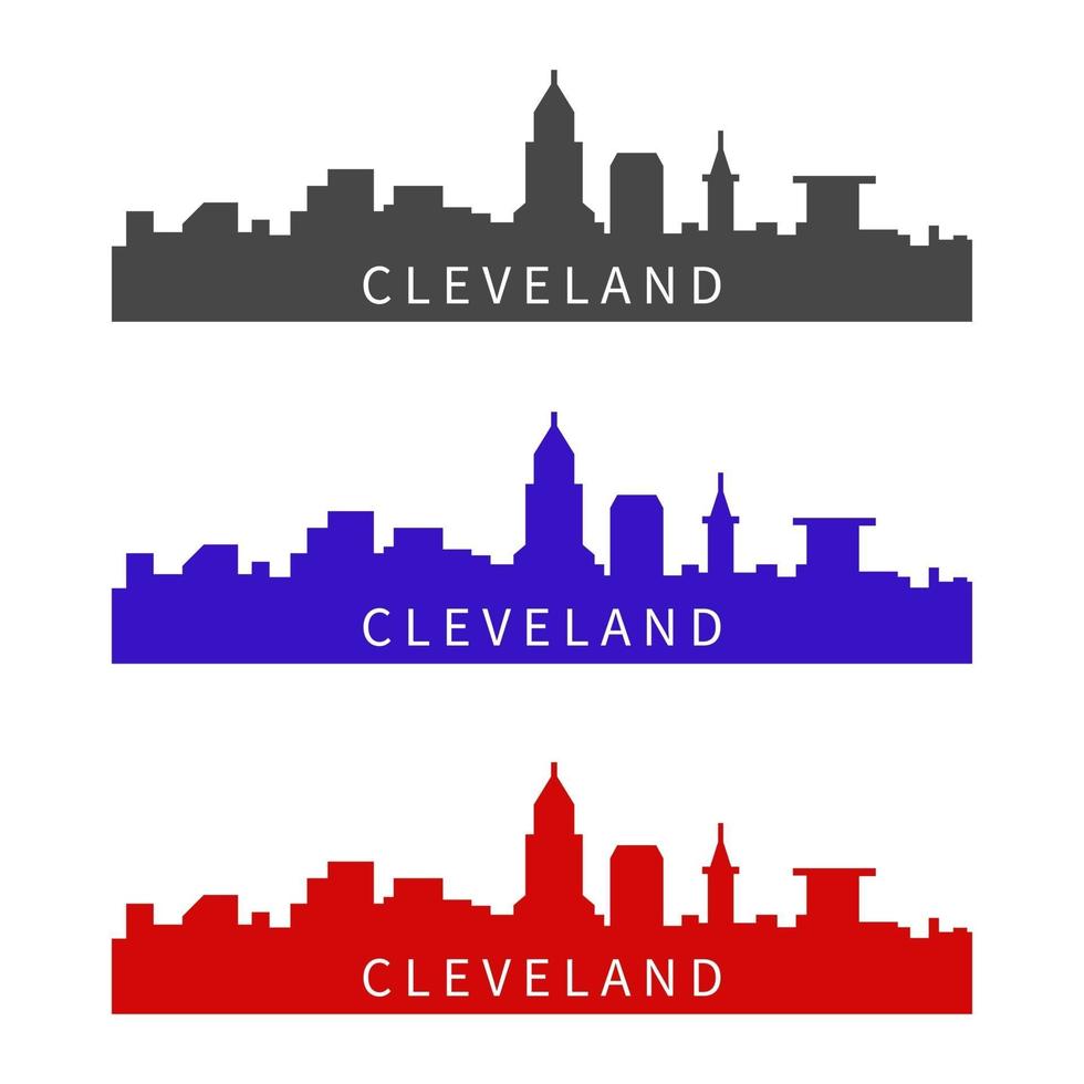 skyline van cleveland geïllustreerd op witte achtergrond vector