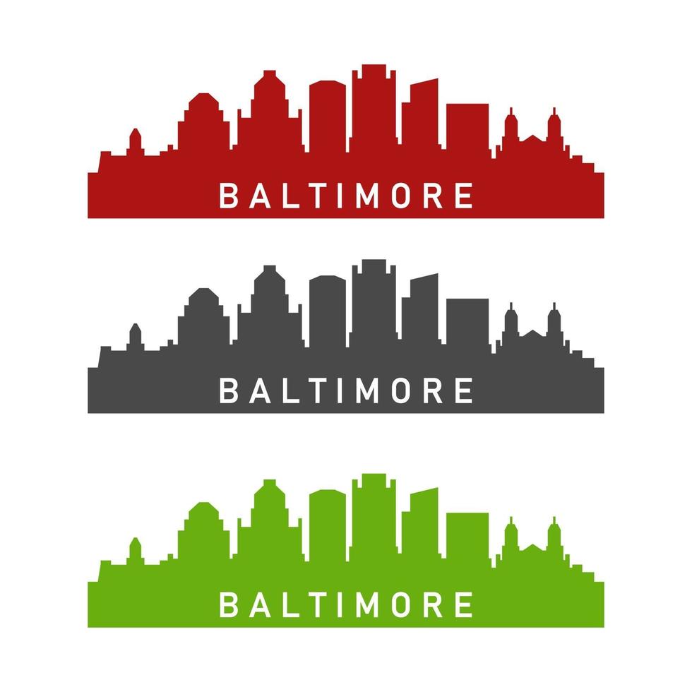 skyline van baltimore geïllustreerd op een witte achtergrond vector