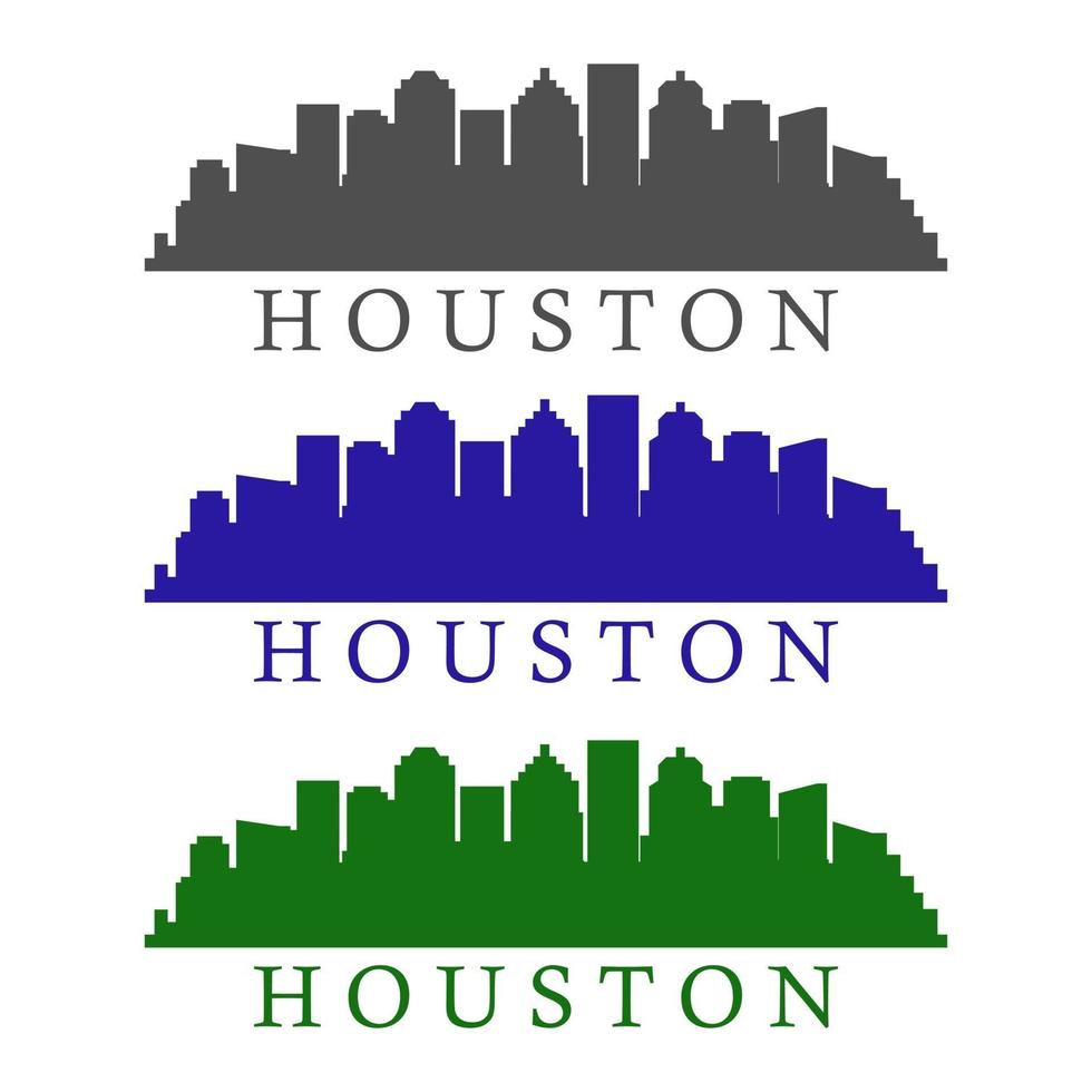 skyline van Houston geïllustreerd op een witte achtergrond vector
