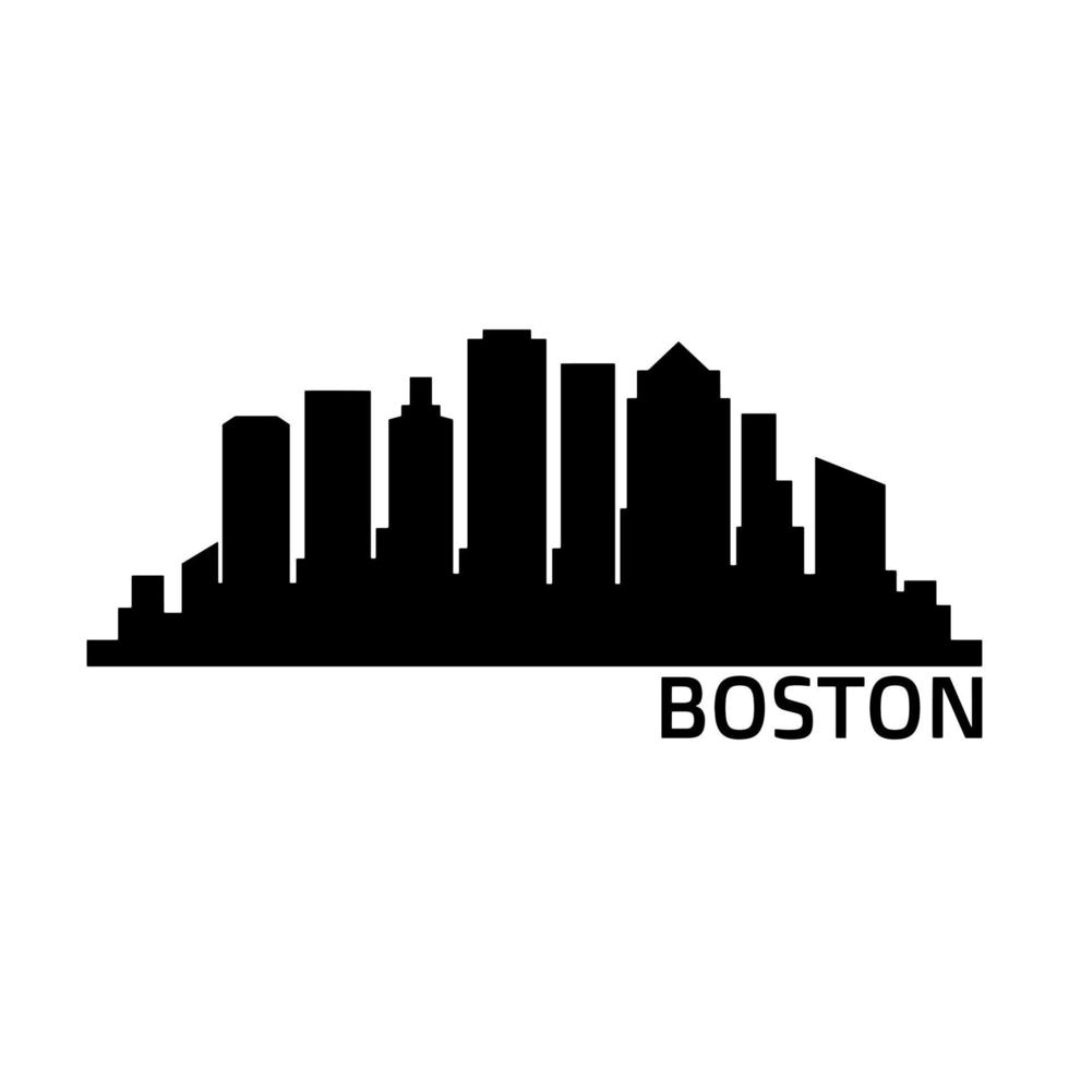 Boston skyline geïllustreerd op een witte achtergrond vector