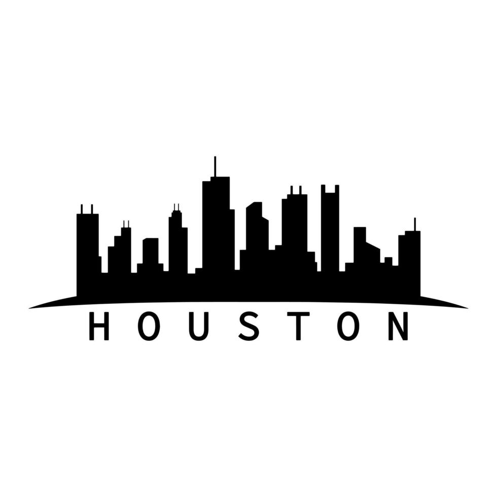 skyline van Houston geïllustreerd op een witte achtergrond vector