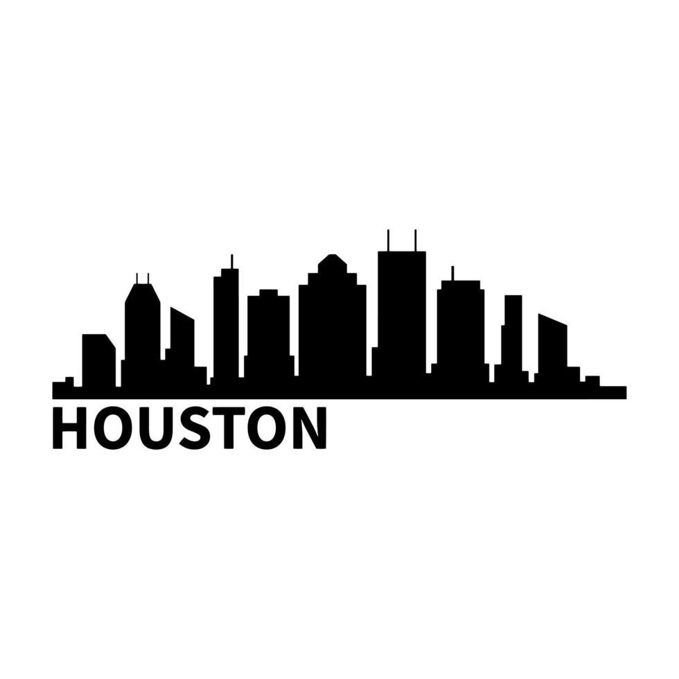 skyline van Houston geïllustreerd op een witte achtergrond vector