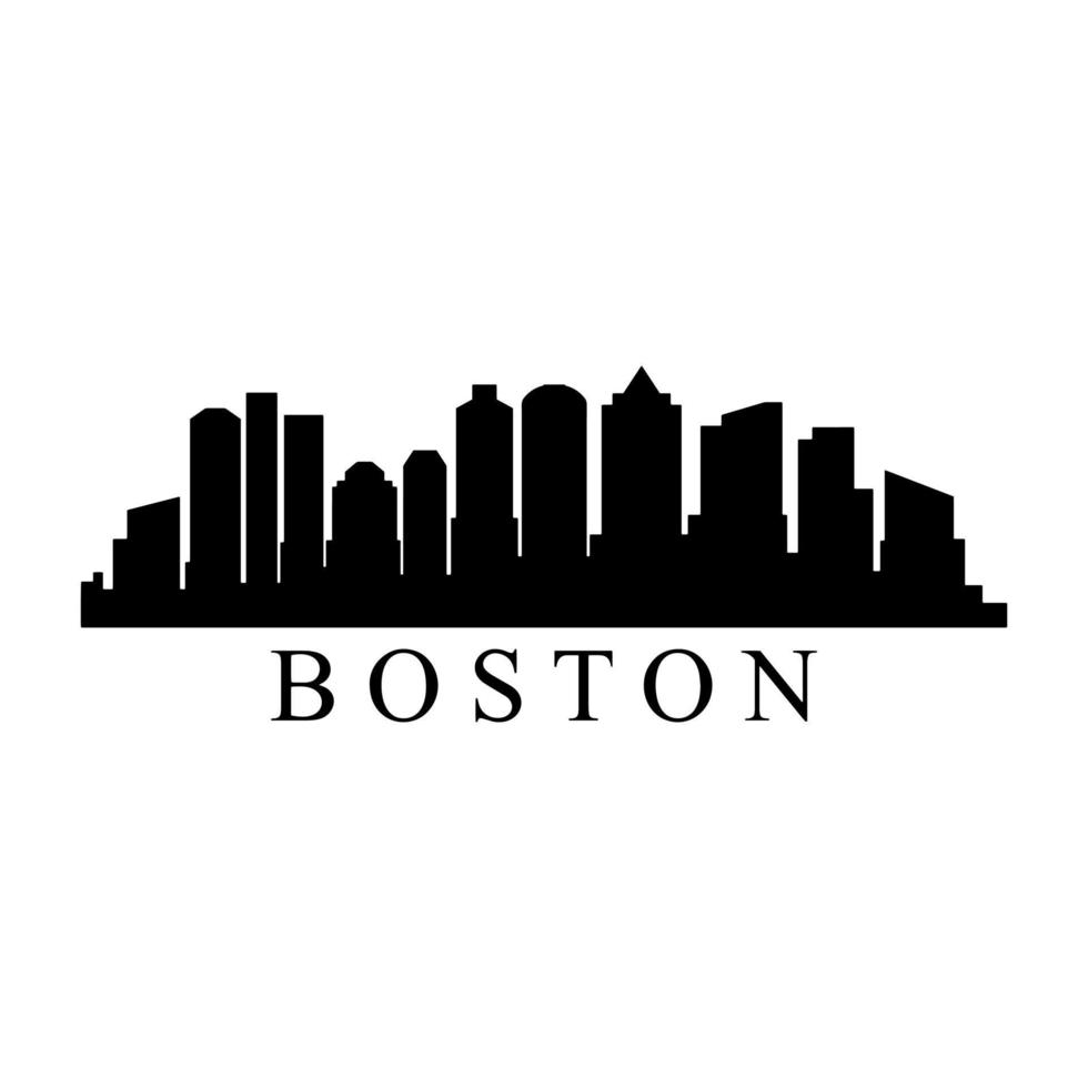 Boston skyline geïllustreerd op een witte achtergrond vector