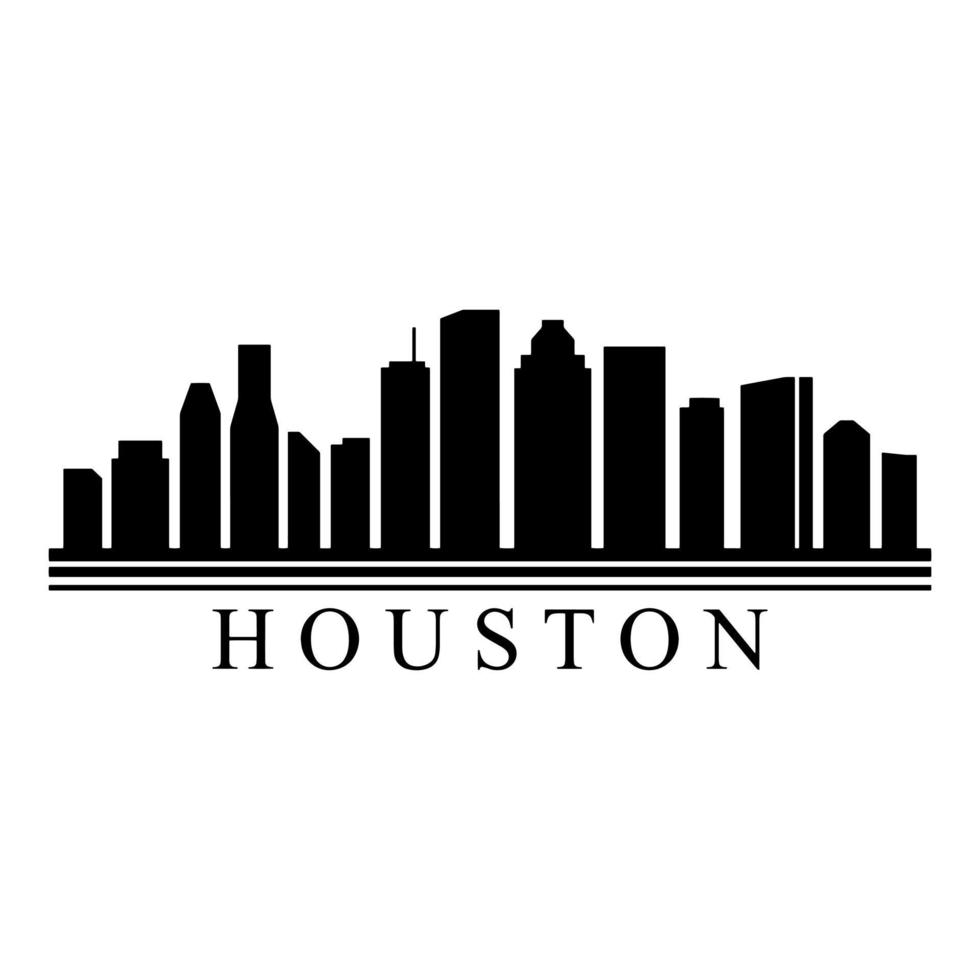 skyline van Houston geïllustreerd op een witte achtergrond vector